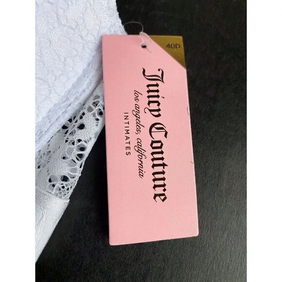 Juicy Couture Sexy Push Up Bra Sz 40D  White Underwire JC6914F Lace NEW - Picture 2 of 9